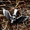 Anhänger Halsketten Design Acherontia Lachesis Todeskopfschädel Schmetterlingsmotte für Männer Edelstahl Punk Halskette Schmuckpendant