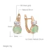 Dungle Chandelier Kinel Emerald Oval Kesim Zirkon 585 Gül Altın Damla Küpe Tüm Günlük Lüks Kadın Takıları 2022 Tasarımdangle