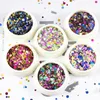 Women Glitter Sequins Decals Round Shape Nails Glitter Stickers Bling Effect Nail Art Decoration