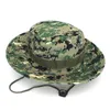 Camuflagem Chapéu de balde Proteção ao ar livre Montanhista Capfet Sun Hat Summer Summer respirável largura chapéus com corda apertada1187595