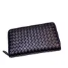 織りクラッチバッグの女性コイン財布カードバッグレディウォレットファッションハンドニッティングジッパークラシックシープスキン本革ショートロン313f