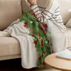 Blankets Christmas Tree Pine Needles Candy Bow Throw Blanket For Beds Microfiber Flannel Warm Sofa Bedding Bedspread Gifts