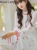 Casual Dresses Vintage Floral Elegant Dress Women Ruffle Sweet Fairy Grunge Female White Korean Lolita Summer One-Piece Chiccasual