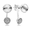 Andy Jewel Authentic 925 Sterling Silver Studs Dazzling Poetic Droplets Clear Cz Passar European Pandora Style Jewelry