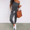 Summer Off Shoulder Jumpsuit Women Overalls Elegant Romper Long Black Female för W220427