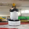 Utomhusreklam Uppblåsbar Penguin Balloon Animal Mascot Model med en hatt för Park -evenemang