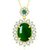Натуральное зеленое нефритовое халцедониевое круглое подвесное ожерелье Агата