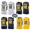 NCAA Murray Eyalet Yarışçıları 12 Ja Morant Jersey Temetrius Jamel College Basketbol Üniversite Gömlek Sarı Mavi Ovc Ohio Vadisi Giyiyor