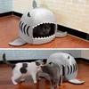 1pc de tubarão cama de cachorro gato s tapetes house animal de estimação sofá pequeno sofá pequeno de canil interno de canil interno MAT Y200330