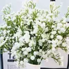 장식용 꽃 화환 인공 꽃 DIY 가짜 gypsophila 단일 실크 장미 꽃 신부 부케 웨딩 홈 테이블 정원 파티 d