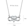 Infinity Symbool Love hanglagige ketting voor vrouwen verjaardag sieraden geschenken klassieke verstelbare kristallen hart ketting