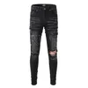 Mens Cool Rips Stretch Designer Jeans Distressed Ripped Biker Slim Fit Washed Motorcycle Denim Men s Hip Hop Fashion Man Pants 2022zky3