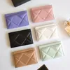 CC Card Holders Nyaste kvinnokorthållare myntväska Kort plånbok Key Pouch Bag Multicolor Fahion Thin Leather Handbag Clutch Purse Luxury Designers Plain Plain