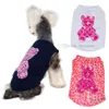 Sparkly Rhinestone Designer Merk Hondenkleding Hondenkleding Spring Zomer Katoen Ventilatie Pet Shirts voor kleine middelgrote honden Schnauze Yorkie Cute Bear L A351