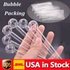 EN STOCK USA Tuyaux de brûleur à mazout en verre Dab Straw Pyrex Bubbler Tube de tuyau de brûleur à mazout pour narguilés Rigs Bongs à eau 4inch Bubblwe Fumer Pipe à eau Prix le moins cher