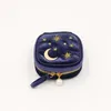 Sacs à cosmétiques étuis Kawaii velours broderie sac organisateur de voyage femmes maquillage fermeture éclair maquillage pochette avec lune étoile gland décocosmétique