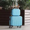 New Inch Travel Luggage Set Women Suitcase On Wheels Children Rolling Abs Trolley Bag Cabin carry Us J220708 J220708