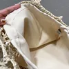 Paille de paille tissée sac fourre-tout designer femme creux triangle mark dame purs sacs de vacances style beige rose blanc noir yell2485