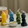 تمثال Guanyin Silicone DIY ثلاثة شمعة بوذا صنع راتنج الصابون هدايا العفن الحرف ديكور المنزل 220629