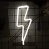 Neuheit Beleuchtung Blitzförmiges Schild LED-Neon-Tischleuchten für Zuhause, Party, Kinderzimmer, dekorative hängende Wand-Nachtlampe, USB-batteriebetrieben