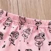 3pcs Meninas de meninas de meninas Conjunto de roupas nascidas letra Daddys Girl Girl tops calça rosa Banda da cabeça Moda nascida Roupas 220509