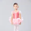 Dancewear Girls Ballet Lace Puff Sleeve Dance Training Tutu Girls Costume Kids Children