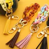 POP Keychains sleutelringen mode sieraden vrouwen accessoires polsklet bangle armbanden acryl link ketting lederen kwast telefoon charmes tas hanger auto sleutelhangers