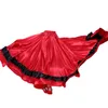 Vêtements de scène adultes enfants femme espagnol Flamenco jupe femmes gitane filles danse du ventre Costumes rouge noir rayé grande balançoire robe