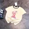 22SS Classique Dessin Animé Peint Adolescent Tee Été Haut De Gamme Beige À Manches Courtes PopularCasual Respirant Hommes Femmes Couples High Street T-shirts TJAMTX015