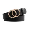 Belts Fashion Women's Belt Casual Leather Waist Double Ring Circle Buckle Adjustable Strap For Lady Dresses Jeans AccessoryBelts