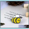 Pins Brooches Bee Cute Animal Yellow Black White Tentacles Small Enamel Creative Brooch Lapels Denim Ornament Badge Pins Gd220