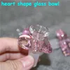 Glass Bong Dab Rig Hookahs Recycler Rigs Tube Water Pipe 14mm Joint Bongs with love pink heart shape glass Bowl