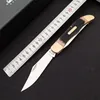 Nuovo coltello a lama pieghevole 250T 7Cr17Mov raso due lame manico in resina coltelli da tasca EDC per esterni con fodero in pelle