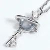 Beautiful Women Necklace Real 925 Silver Natural Blue Topaz Star Key Pendant For Party Gift With Chain253p309I