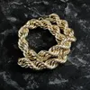 Mens Hip Hop Twist Chain Necklace 14K Gold Chains Exaggerated Large Necklaces Jewelry 30mm 30inch