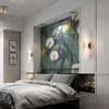 Lâmpada de parede Espanhol espanhol mármore natural nórdico simples / preto sala de estar de estar de quarto escada de escada de cobre superfície de arco de cobre montewall