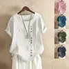 Brand Blouses Woman ubranie letnie biuro dama wielkie topy tunikowe zwykłe koszulę z krótkim rękawem bluzka Blusa feminina 220511