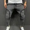 Cargo Pants Men Fashion Solid Color Drawstring Casual Multi Zippers Pockets Trousers Hip Hop Style Men Harem Pants Streetwear 220622