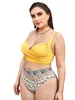 maillot de bain sexy pour femme maillot de bain maillot de bain maillot de bain maillot de bain deux pièces impression couleur jaune plus la taille sans soutien-gorge soutien à armatures maillots de bain d'été bikinis