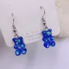 Fashion Simple Cute Colorful Acrylic Animal Bear Dangle Earrings for Girls Women Children Birthday Gift Lovely Jewelry