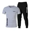 여름 AMG 패션 트렌드 남성용 양복 개인화 된 패션 인쇄 스포츠 단락 티셔츠 스포츠 캐주얼 바지 220607