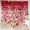 Flores decorativas grinaldas de 60 cm de seda rosa hidrangea decoração de casa decoração de champanhe decoração de casamento artificial parede de parede de parede