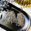 Dangle żyrandol długi frędzle kryształowe kolczyki dla kobiet bijoux wykwintne kolczyki z noryzanta Oświadczenie biżuterii darsdangle