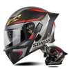 Casque de moto quatre saisons double lentille, visage complet, demi-casque de Locomotive, la dernière capacité modulaire rétro Dot