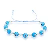 Türkisches Auge-Armband, azurblauer Stein, rot, blau, böse Augen, Glücksarmbänder für Frauen, Perlen-Seil-Kette, gewebtes Armband, Schmuck