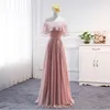 Maßgeschneiderte bodenlange Brautjungfernkleider aus Chiffon, lang, grau, rosa, Gast, Hochzeit, Party, Abschlussfeier, Robe, Mariage, süße Erinnerung