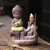 Handmade Ceramic Lotus Backflow Buddhist Incense Fragrance Lamps Ceramics Backflows Incensees Burner Holder Censer Aromatherapy Smoke 4 colors