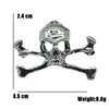 1 PCS Zwarte legering Punk Hip Hop Skull Broches Pins voor unisex Men Fashion Halloween sieraden Rock skelet broche Booche Bag accessoires Geschenk