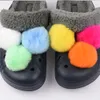 Özgün tasarım Kiraz kürk topu Croc takılar ponpon ayakkabı dekorasyonu