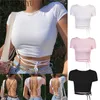 Verband Backless Weiß T Shirt Crop Top Frauen Y2k Ästhetische Kleidung Koreanische Mode Kawaii Kurzarm T-shirts Sexy Sommer